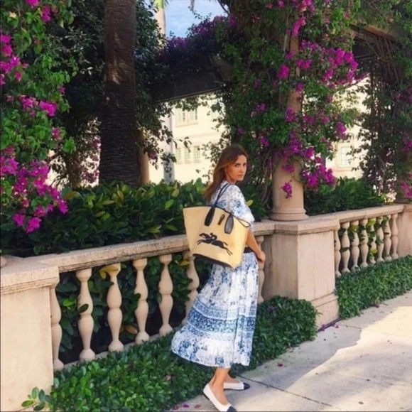 ZARA Boho Floral Print Ruffle Maxi Dress White & Blue Blogger Favorite XS - Picture 10 of 12